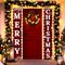 Christmas Decorations Outdoor Yard, Outside Front Porch Sign Set with Lights(Red Black)71"L x 13"W